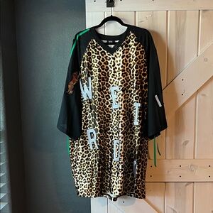 Dressed in LALA Weirdo World Leopard Jersey dress - NWT